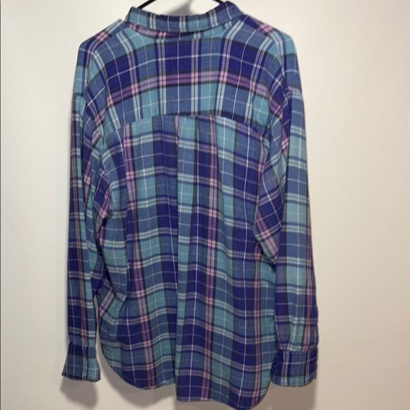 Falls Creek Blue and Purple Plaid Button Down Shirt - Picture 6 of 8
